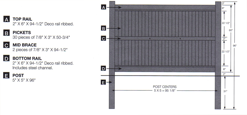 Privacy Lexington 4ft. High  8ft. Wide